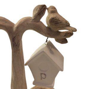 Abbott Collection Ceramic Bird House Salt Pepper Shakers Branch Stand